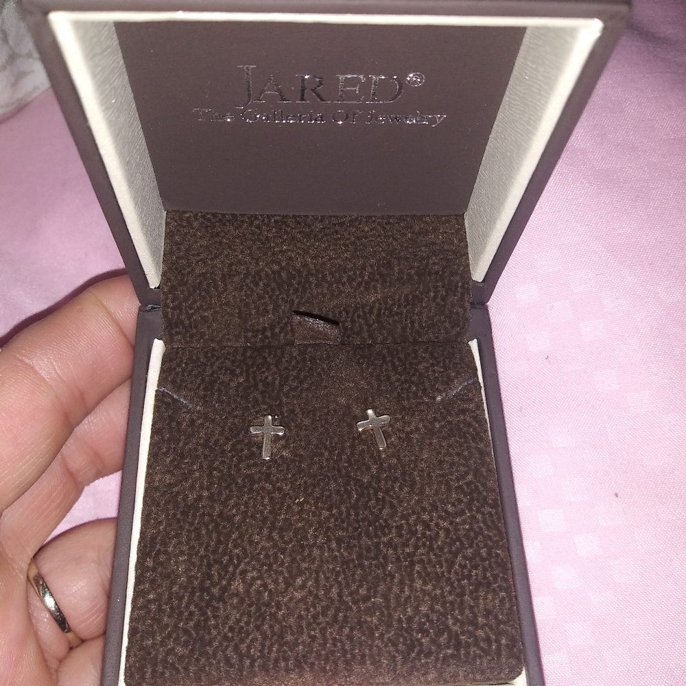 New in box Tiny cross earrings